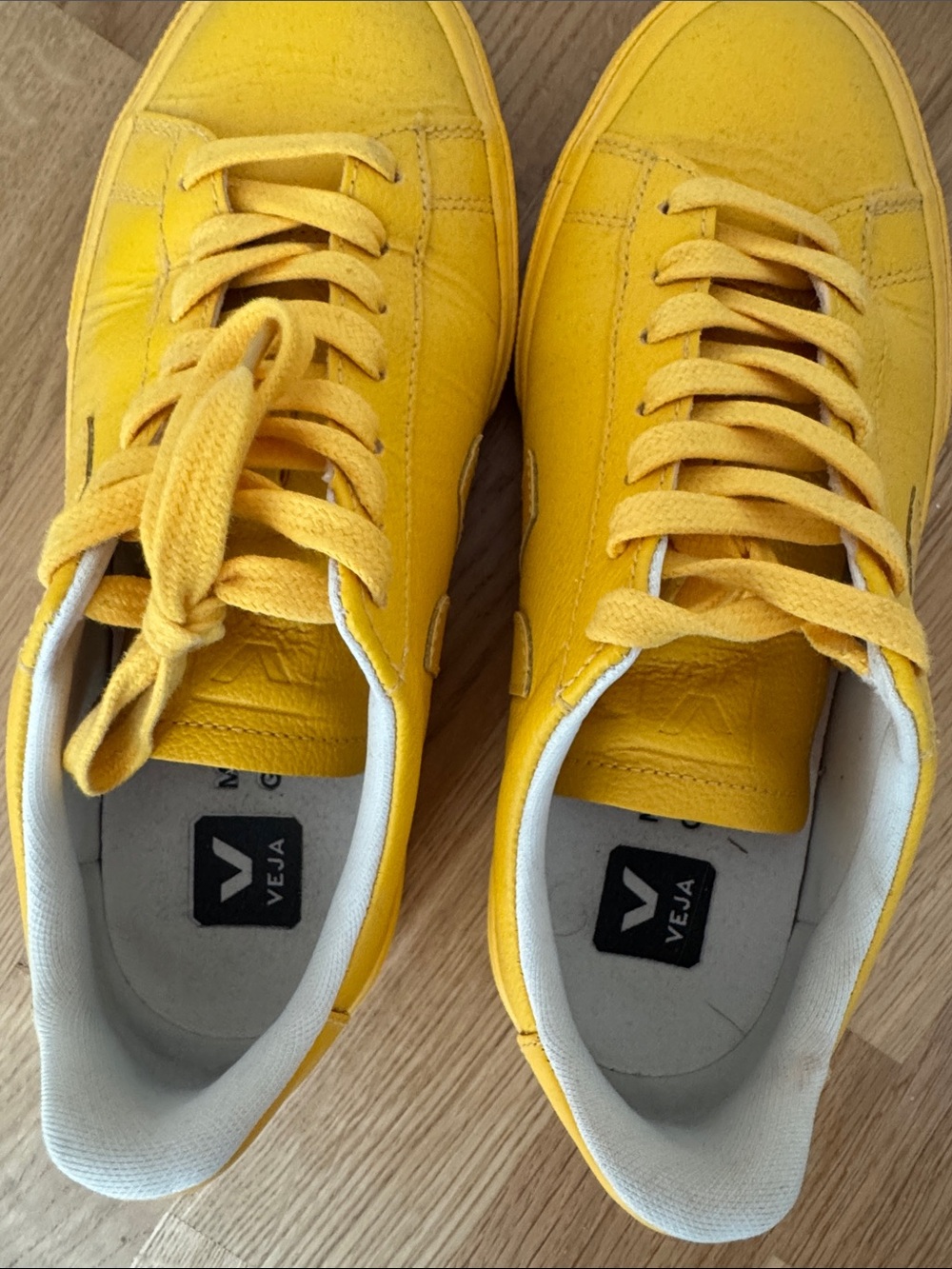 Veja Bright Yellow Leather Sneakers